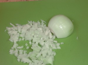 chopping onion