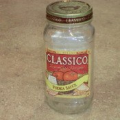 Classico spaghette sauce jar.