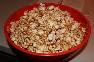 Bowl of caramel corn