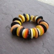 Halloween colored button bracelet.