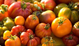 Heirloom tomatoes at the farmer's market