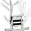 Diagram of how to make a clothes pin rocking chair.