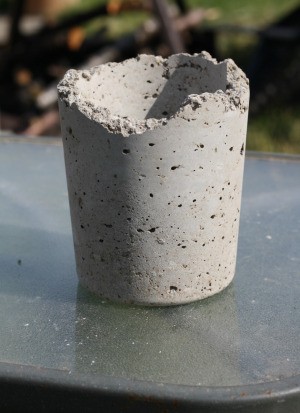 Hypertufa Pot on Table