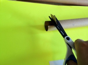Cutting a slot in the end of the tube.