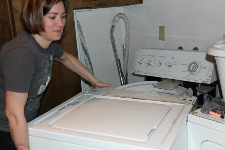 Remove cover from washer