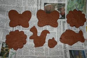 Decorated stakes.