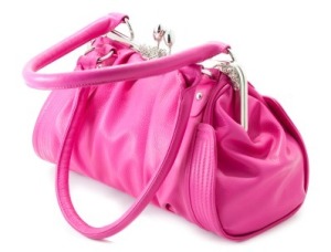 Pink Purse on White Background