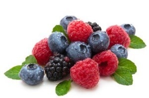 Variety of Berries on White Background