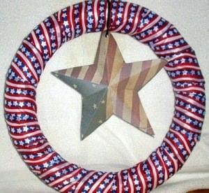 Star added to center of wreath.