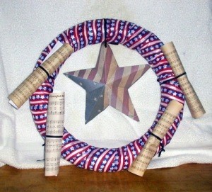Closeup of finished wreath.