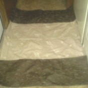 Placemats sewn together for hallway rug.