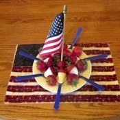 4th of July White Chocolate Strawberries
