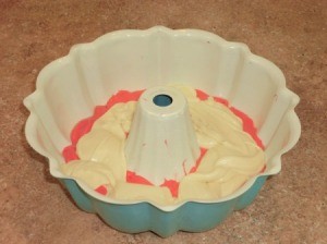Add white layer of batter.