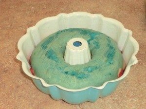 Cake out of the oven.