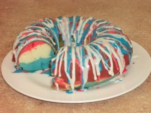 Cake with slice removed.