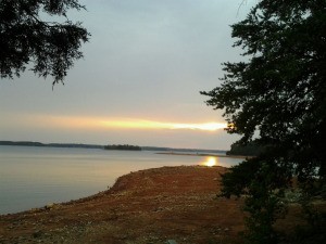 Sunset on the water.