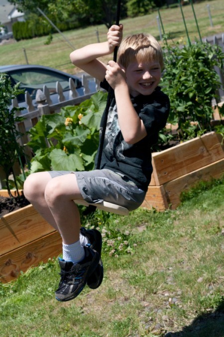 Boy on Rope Swing
