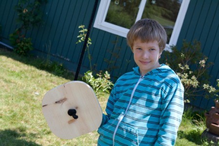 Boy Holding Finished Rope Swing
