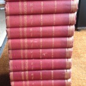 Stack of encyclopedias.