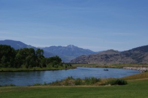 View of a river in Montana.