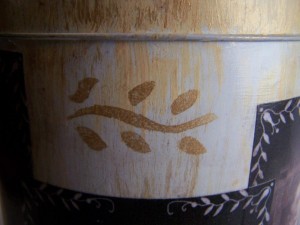 The detail that was added with the stencil.
