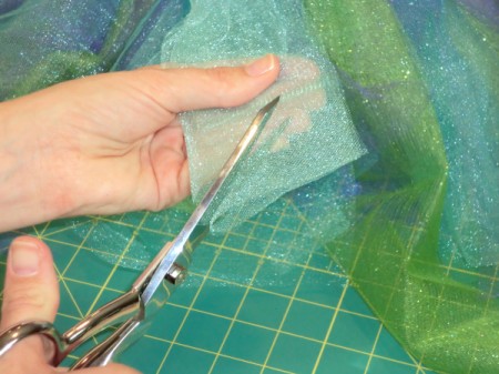Cutting materials for a no-sew Tutu.