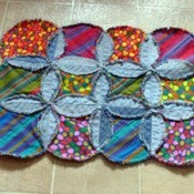 Recycled jeans denim and cotton mat.