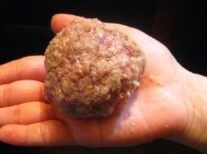 Rolled up meatball.