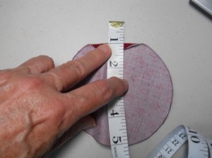 Measuring with a tape the 1/4 inch 