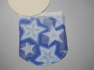 Fabric with circle traced on wrong side.