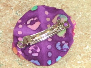 Back side with barrette shown after gluing.