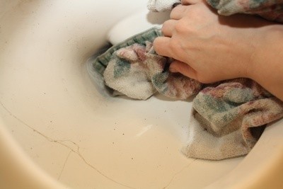 Soaking up Water from Old Toilet