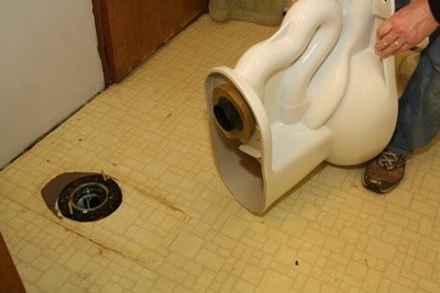 Aligning New Toilet
