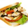 Chicken Sandwich on White Background