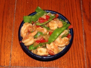 Shrimp stir fry with vegetables
