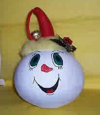 A snowman gourd ornament.