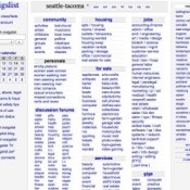 Photo of Craigslist's website homepage.