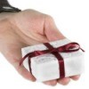 Hand Holding Small Christmas Gift