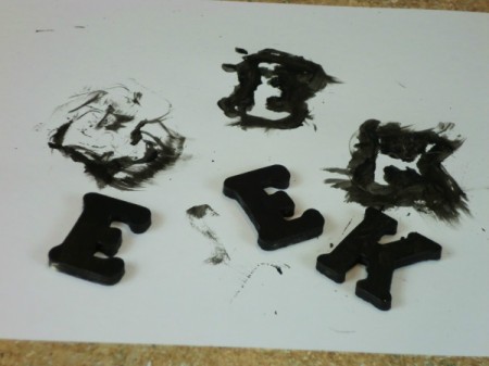 painting wooden letters