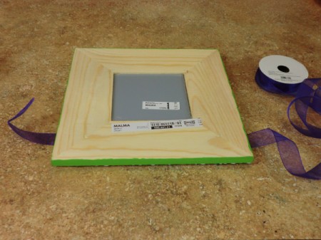 wrap ribbon around mirror