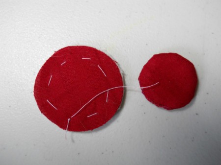 View of berry stitched and turned.