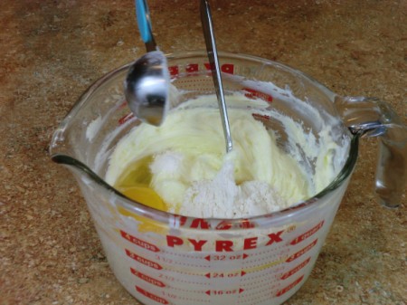 prepare cream cheese topping