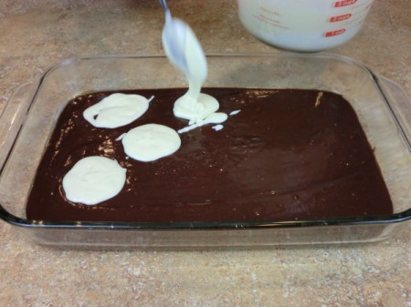 dropping cream cheese mixture