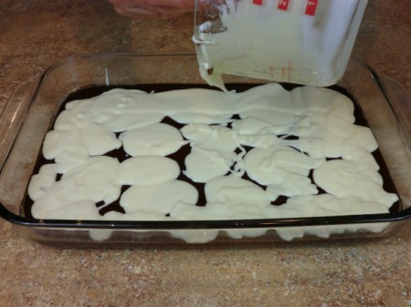 dropping cream cheese mixture 2