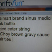 Cell Phone Picture of
Shopping List
