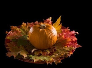 Indoor Halloween Pumpkin and Leaf Decoration