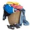 A basket of stained clothing.