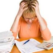 Woman frustrated with bills