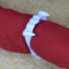 Vampire teeth used to make a Halloween napkin ring.