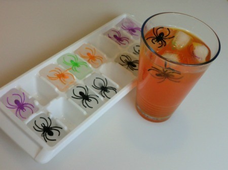 ice cubes in orange soda
